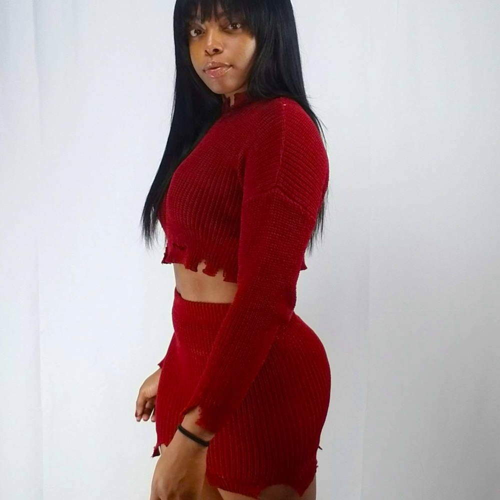 Red Skirt set